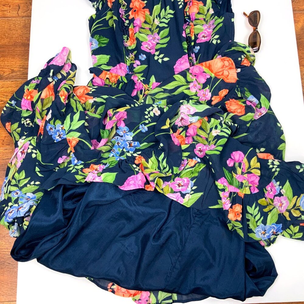 NWT Monsoon UK Silvia Floral Print Maxi Dress Navy Size 14 - Picture 13 of 16